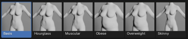 Female Avatar Creator body presets