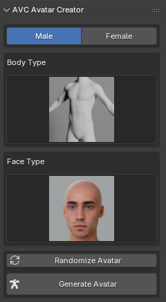 Avatar Creator generation panel