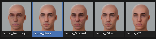 Avatar Creator head skin presets