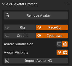 Avatar Creator main character controls