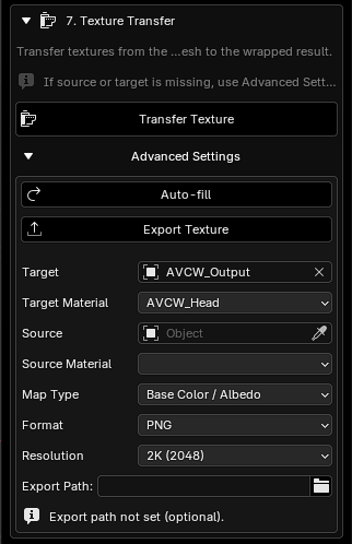 Texture Transfer Advanced Settings